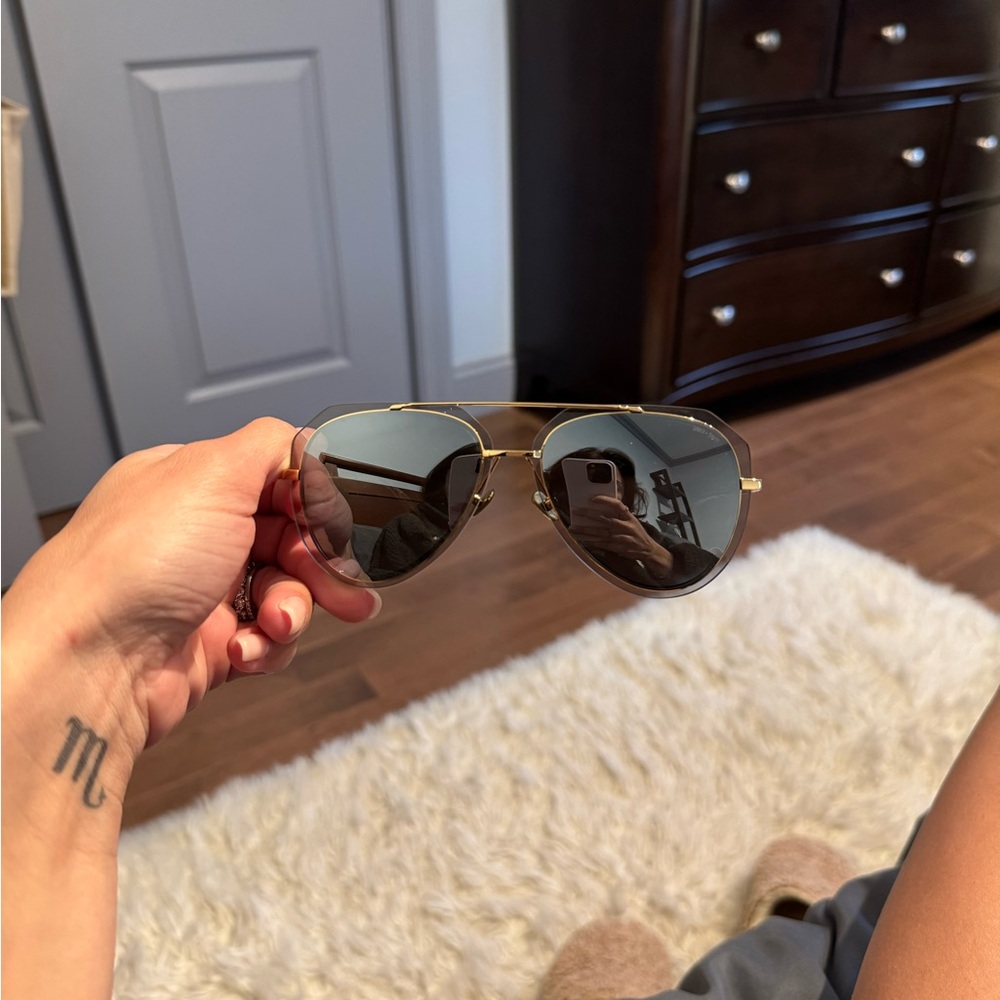 Bolon Gold and Black Aviator Sunglasses with Modern Design